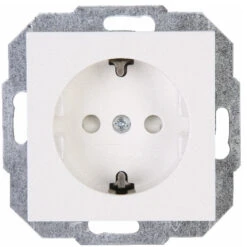 Schutzkontakt Steckdose Mit Kinderschutz Reinweiß