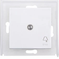 Flächenwippe IP44 Mit Linse Und Symbol Klingel Reinweiß