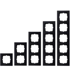 Design Abdeckrahmen 4-fach Schwarz Matt