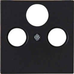 Abdeckung TV 3-loch Schwarz Matt