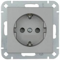 Schutzkontakt Steckdose Stahlfarben