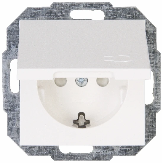 Schutzkontakt Steckdose Mit Kinderschutz Und Federklappdeckel Arktisweiß 3 Schutzkontakt Steckdose Mit Kinderschutz Und Federklappdeckel Arktisweiß