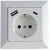 Schutzkontakt Steckdose Mit USB A/C Reinweiß - Komplettgerät