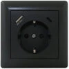 Schutzkontakt Steckdose Mit USB A/C Anthrazit - Komplettgerät -Geschäft Für Haushaltsgeräte 180216