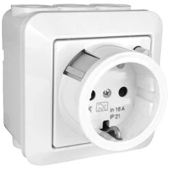 FI Aufputz Steckdose IP21 16A 0,01A
