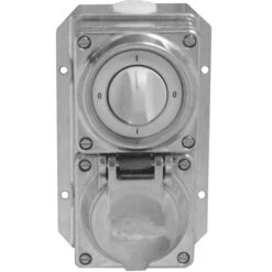 Aluminiumguss 2-fach Drehschalter/Steckdosen Kombination IP54