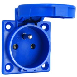 Schutzkontakt Einbau Steckdose IP54 Blau Mit Mittenschutzkontakt (Typ E)