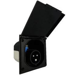 CEE Caravan Einspeisestecker 16A 3-polig Mit Klappdeckel Schwarz
