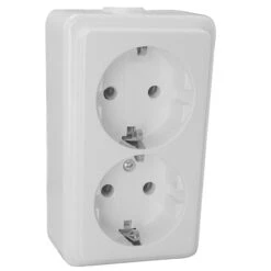 Aufputz Zweifachsteckdose Alpinweiß