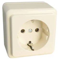 Aufputz Steckdose Cremeweiß