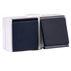 AP/FR Steckdose 2 Fach Waagrecht