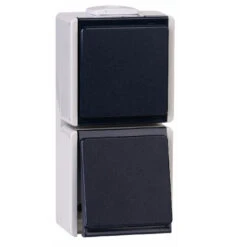 AP/FR Steckdose 2 Fach Senkrecht