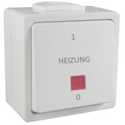 AP/FR Heizung Notschalter Beleuchtet Reinweiß