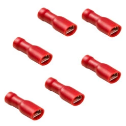 Flachsteckhülse Vollisoliert 0,5mm² Bis 1,5mm² Steckmaß 6,3 X 0,8mm - Pack Mit 100 Stück