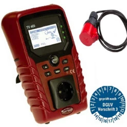 Aktionspaket: Gerätetester Für BGV A3 Prüfung (DGUV Vorschrift 3) - PRO Version Mit CEE Adapter Und Prüfplaketten